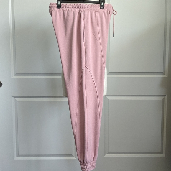 7FAM Jogger Lounge High-Rise Drawstring Pockets Elastic Cuffs Dusty Pink M NWT - Picture 7 of 14